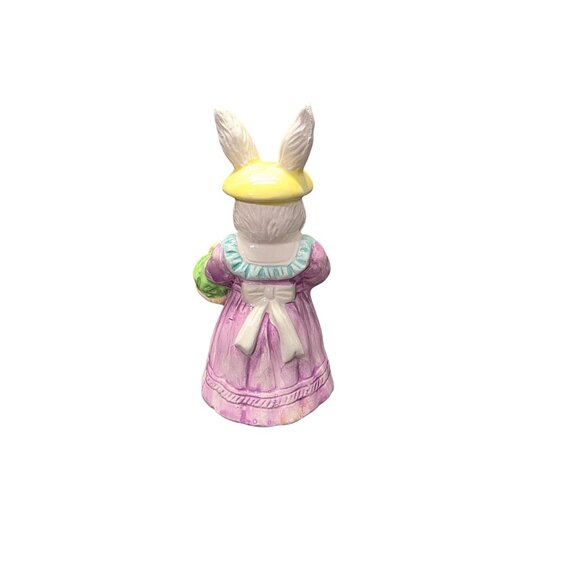 Vintage Ceramic Bunny Figurine 6" Pastel Spring Décor - Picture 4 of 9